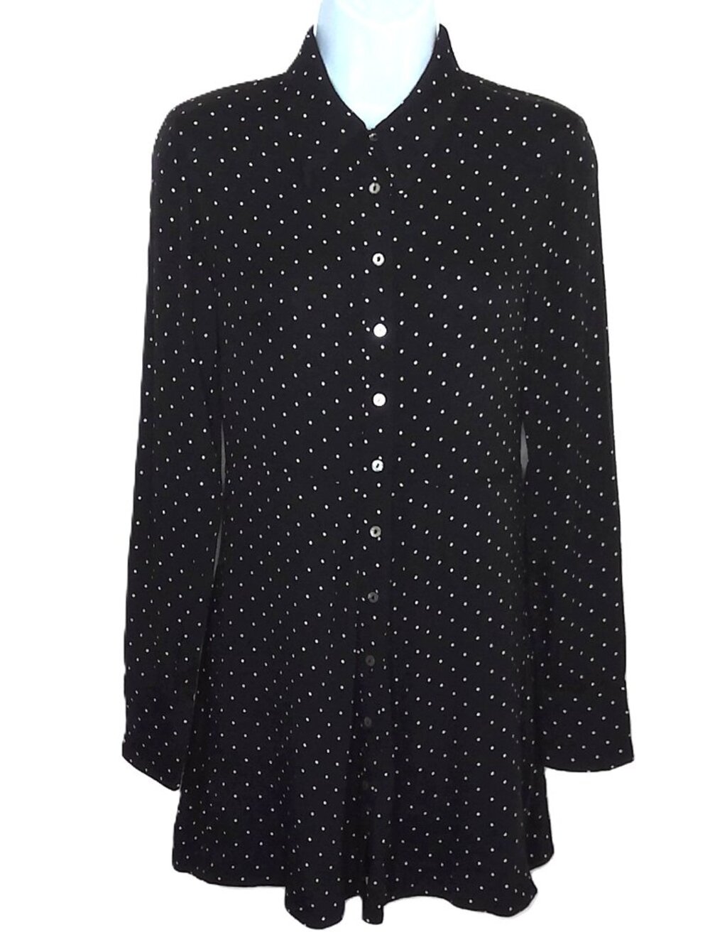 Free People This Town Black & White Polka Dot Ultra Mini Dress MOP Buttons Sz XS